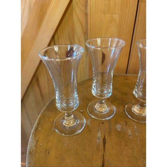 Vintage Mini Clear Glasses Apertiff Codials Shots set of 5 (5268) - Picture 2 of 9